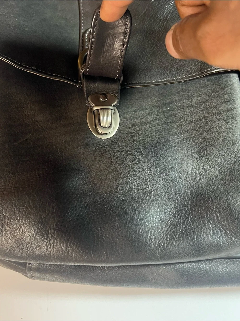 solo Black Leather Briefcase Messenger for Men